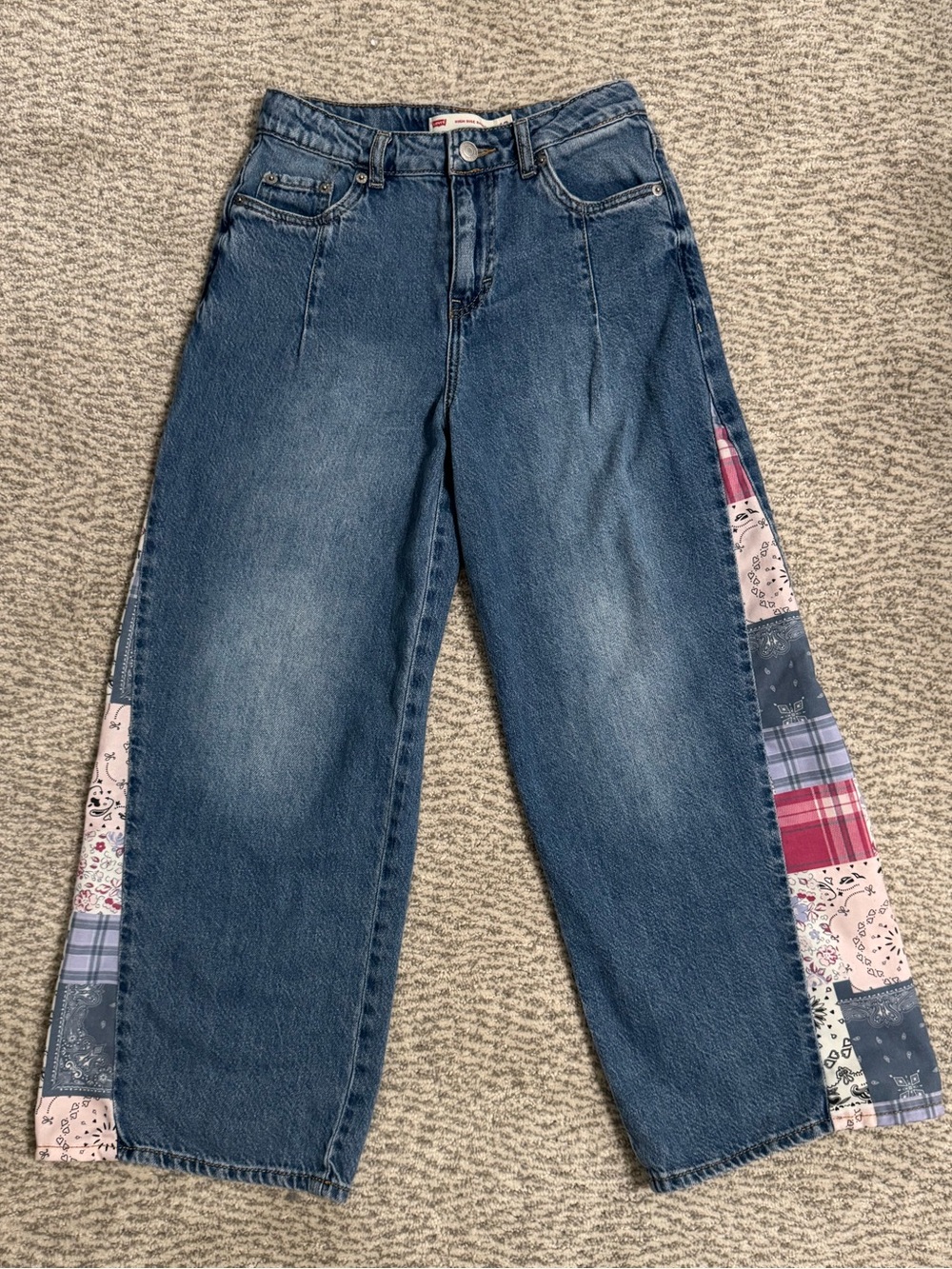 Girl’s Levi’s Patch-Panel Wide Leg Jeans